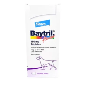 Baytril Saborizado 150 mg para Perros (10 Comprimidos)