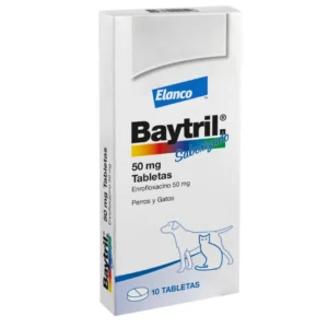 Baytril Saborizado 50 mg para Perros y Gatos (10 Comprimidos)