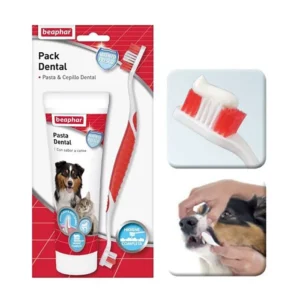Beaphar - Pack de Cepillo y Pasta Dental para Mascotas