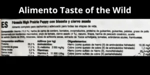 Buenos ingredientes en la comida para perros.